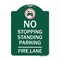 Signmission No Stopping Standing Fire Lane W/ Graphic, Green & White Aluminum Sign, 18" x 24", GW-1824-23573 A-DES-GW-1824-23573 - alternate 1
